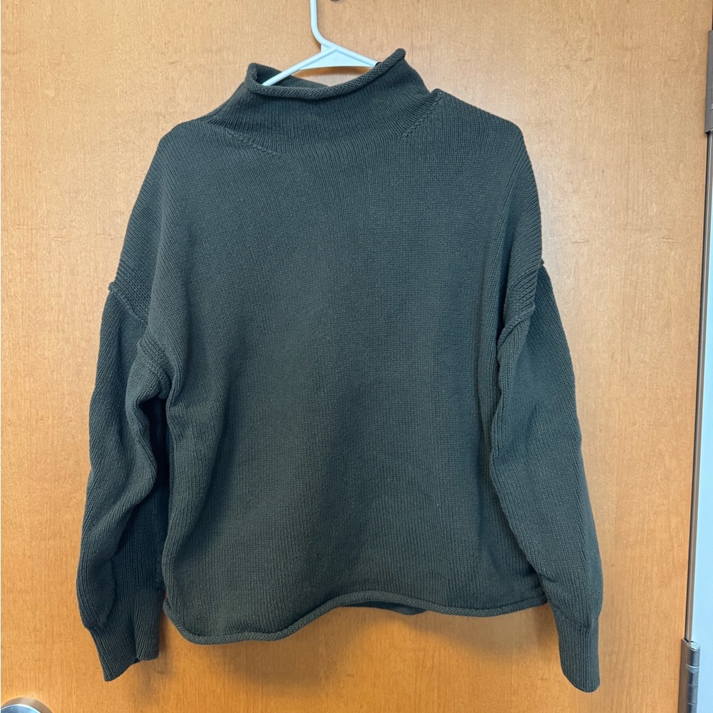 Free People Olive Green Turtleneck Sweater - Picture 2 of 4